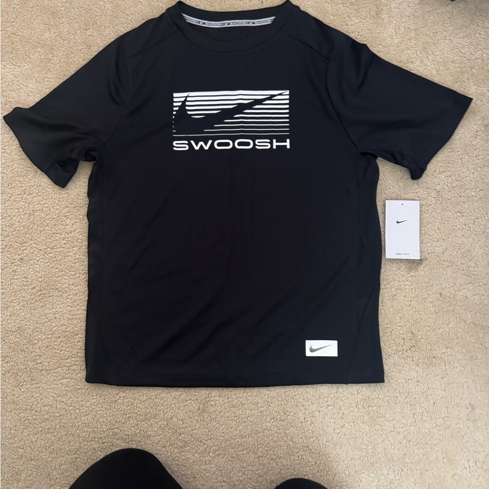 Nike Boy’s Black 'Swoosh' Graphic Tee